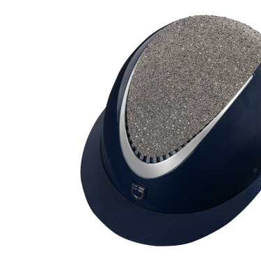 Casco Star con amplia visera y strass homologado EN 1384-2023 Equestro Navy blue / plata Azul Casco Star con amplia visera y strass homologado EN 1384-2023 Equestro Navy blue / plata Azul