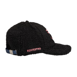 Gorra unisex Equestro con inserto de malla Negro / coral sol