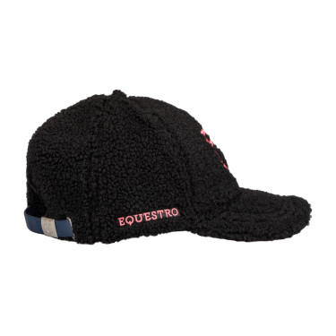Gorra unisex Equestro con inserto de malla Negro / coral sol