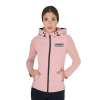 Plumífero con capucha Equestro para mujer en mezcla técnica Camafeo rosa