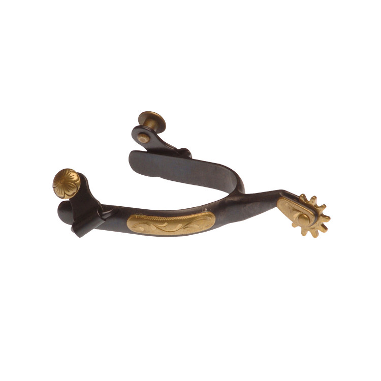 Espuelas lakota negras con decoración de latón