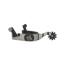 Espuelas Pool's negras con placa de metal modelo Reining Espuelas Pool's negras con placa de metal modelo Reining