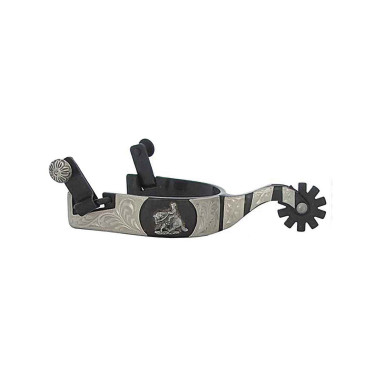 Espuelas Pool's negras con placa de metal modelo Reining Espuelas Pool's negras con placa de metal modelo Reining