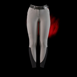 Pantalón slim fit para mujer Equestro Ridertechnology con costuras termoselladas Pájaro burlón Gris
