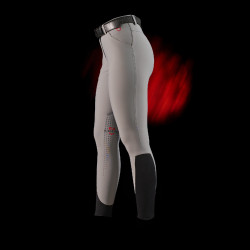 Pantalón slim fit para mujer Equestro Ridertechnology con costuras termoselladas Pájaro burlón Gris