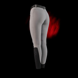 Pantalón slim fit para mujer Equestro Ridertechnology con costuras termoselladas Pájaro burlón Gris