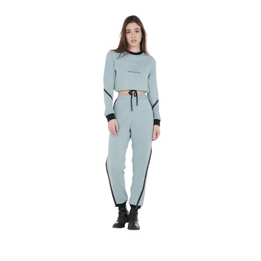Pantalón tear-away para mujer con cremallera de largo completo Equestro Niebla gris Azul