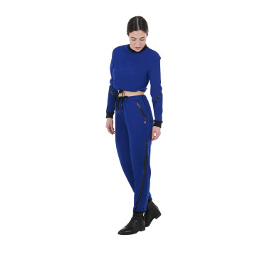 Pantalón tear-away para mujer con cremallera de largo completo Equestro Azul sodalita