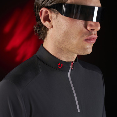 Polo de entrenamiento para hombre Equestro Ridertechnology de manga corta con cremallera Polo de entrenamiento para hombre Equestro Ridertechnology de manga corta con cremallera