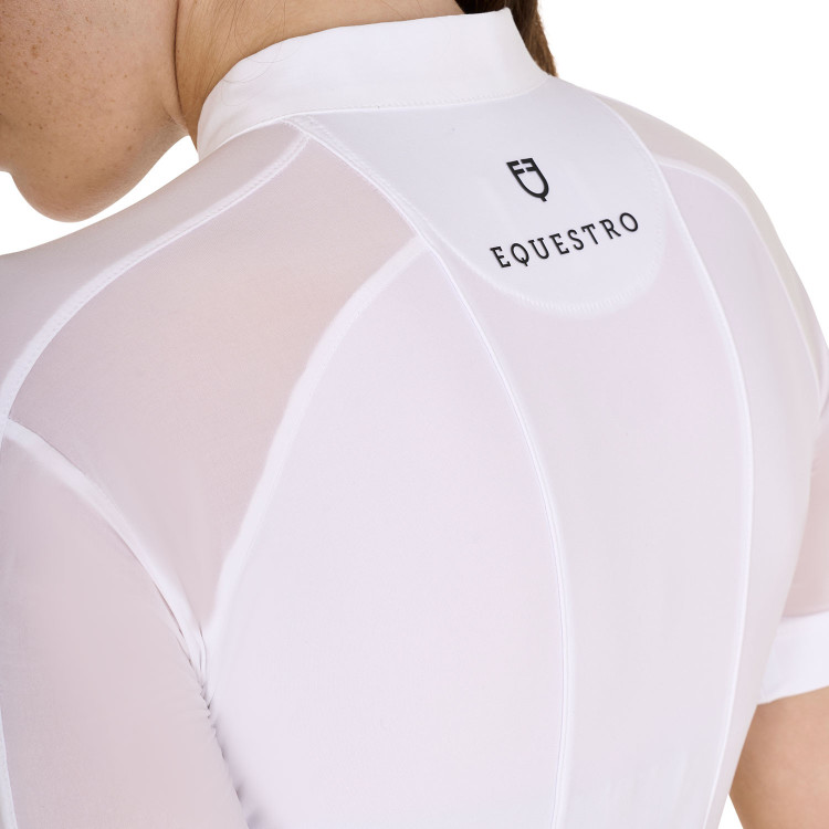 Polo de competición para mujer en tul elástico con cremallera Equestro Polo de competición para mujer en tul elástico con cremallera Equestro