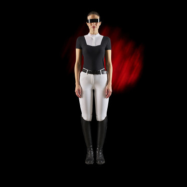Polo de concurso para mujer Equestro Ridertechnology de manga corta con botones Polo de concurso para mujer Equestro Ridertechnology de manga corta con botones