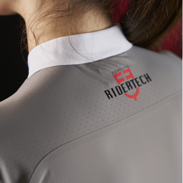 Polo de concurso para mujer Equestro Ridertechnology de manga larga con cremallera Polo de concurso para mujer Equestro Ridertechnology de manga larga con cremallera