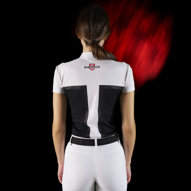 Polo de concurso para mujer Equestro Ridertechnology en tejido perforado Polo de concurso para mujer Equestro Ridertechnology en tejido perforado