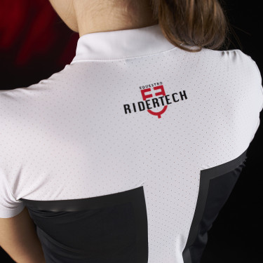 Polo de concurso para mujer Equestro Ridertechnology en tejido perforado Polo de concurso para mujer Equestro Ridertechnology en tejido perforado