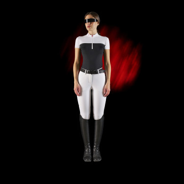 Polo de concurso para mujer Equestro Ridertechnology en tejido perforado Polo de concurso para mujer Equestro Ridertechnology en tejido perforado