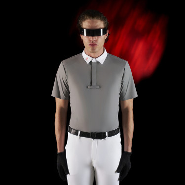 Polo de concurso para hombre Equestro Ridertechnology de manga corta con botones Polo de concurso para hombre Equestro Ridertechnology de manga corta con botones