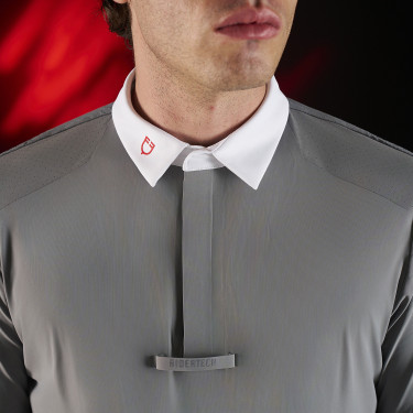 Polo de concurso para hombre Equestro Ridertechnology de manga corta con botones Polo de concurso para hombre Equestro Ridertechnology de manga corta con botones