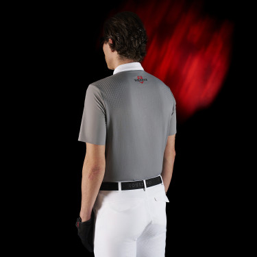 Polo de concurso para hombre Equestro Ridertechnology de manga corta con botones Polo de concurso para hombre Equestro Ridertechnology de manga corta con botones