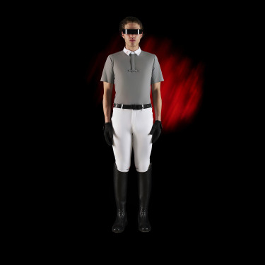 Polo de concurso para hombre Equestro Ridertechnology de manga corta con botones Polo de concurso para hombre Equestro Ridertechnology de manga corta con botones