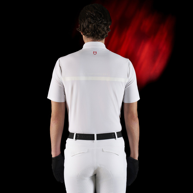 Polo de competición para hombre Equestro Ridertechnology de manga corta con cremallera Polo de competición para hombre Equestro Ridertechnology de manga corta con cremallera