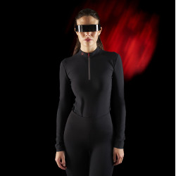 Polo para mujer Equestro Ridertechnology de manga larga con cremallera