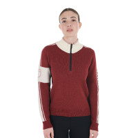 Jersey de cuello alto Equestro para mujer con cremallera Scooter