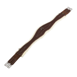 Cinchón de salto con borrego sintético Equestro Marrón oscuro Marr&amp;amp;amp;oacute;n