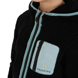 Sudadera polar infantil con cremallera Equestro Negro / niebla gris