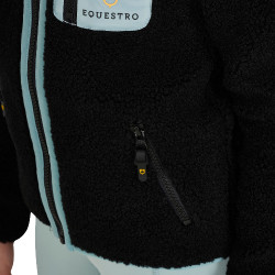 Sudadera polar infantil con cremallera Equestro Negro / niebla gris