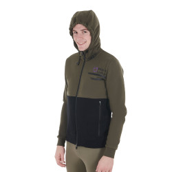 Sudadera con capucha para hombre Equestro con interior de forro polar Verde hiedra