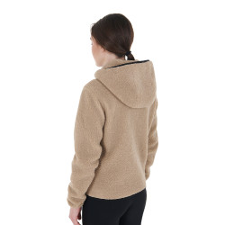 Sudadera polar para mujer con bolsillo Equestro Incienso Beige