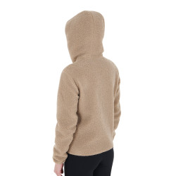 Sudadera polar para mujer con bolsillo Equestro Incienso Beige