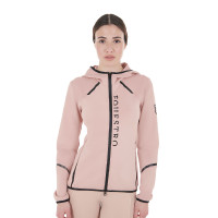 Sudadera técnica de mujer en jersey con cremallera Equestro Camafeo rosa