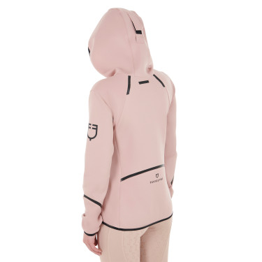 Sudadera técnica de mujer en jersey con cremallera Equestro Camafeo rosa