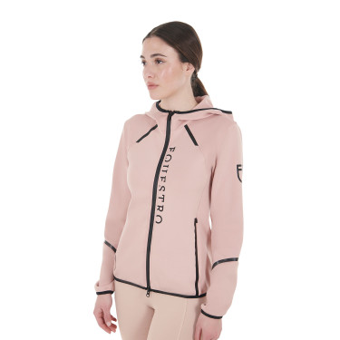 Sudadera técnica de mujer en jersey con cremallera Equestro Camafeo rosa