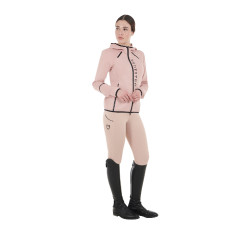 Sudadera técnica de mujer en jersey con cremallera Equestro Camafeo rosa