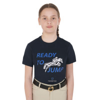 Camiseta Equestro de algodón para niña Ready To Jump Marino Azul marino