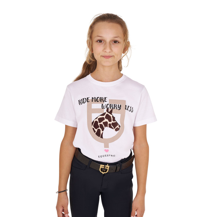 Camiseta Equestro de algodón para niña Ride More Worry Less