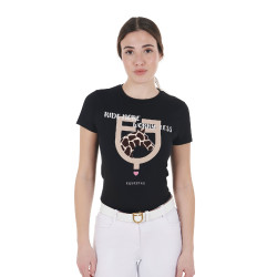 Camiseta Equestro de algodón para mujer Ride More Worry Less