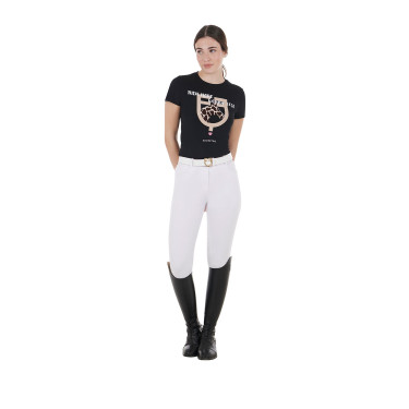 Camiseta Equestro de algodón para mujer Ride More Worry Less Camiseta Equestro de algodón para mujer Ride More Worry Less