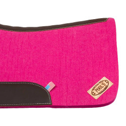 Manta de montar western de fieltro con insertos de cuero 32"x32" Pool's Fucsia Rosa