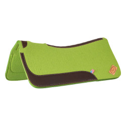 Manta de montar western de fieltro con insertos de cuero 32"x32" Pool's Limón Amarillo