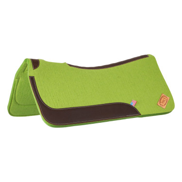 Manta de montar western de fieltro con insertos de cuero 32"x32" Pool's Limón Amarillo