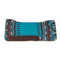 Manta de montar western con inserciones de cuero y relleno de lana sintética Pool's Azul cielo / rojo Multicolor Manta de montar western con inserciones de cuero y relleno de lana sintética Pool's Azul cielo / rojo Multicolor