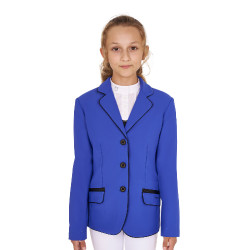 Chaqueta de concurso Equestro para niña en tejido técnico Azul sodalita