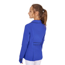 Chaqueta de concurso Equestro para niña en tejido técnico Azul sodalita