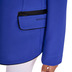 Chaqueta de concurso Equestro para niña en tejido técnico Azul sodalita