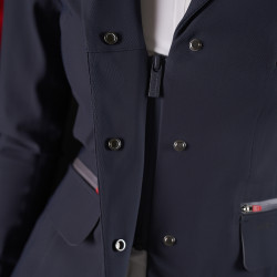 Chaqueta de concurso para mujer Equestro Ridertechnology con costuras termoselladas Marino Azul marino
