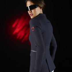 Chaqueta de concurso para mujer Equestro Ridertechnology con costuras termoselladas Marino Azul marino