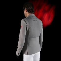 Chaqueta de concurso para hombre Equestro Ridertechnology con costuras termoselladas Pájaro burlón Gris